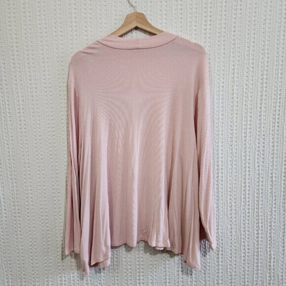 Old Navy Plus Size Luxe Mock Neck Ribbed Light Pink Swing Long Sleeve Top XXL - Picture 3 of 11
